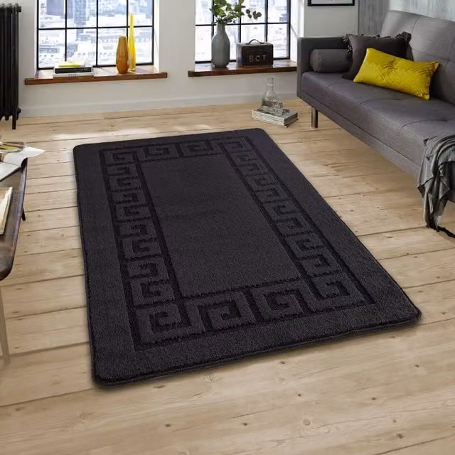 Smart Living Non Slip Plain Gel Back Mat in Black, W: 40 cm, D: 60 cm