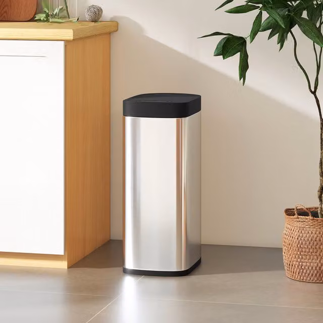 HOMCOM 50L Automatic Sensor Bin, Battery Operated, Silver