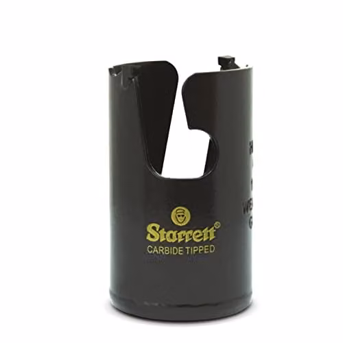 Starrett Tungsten Carbide Tipped Multi Purpose Hole Saw Cutter for Wood, MDF, Plastics and Ceramic Wall Tiles, 40mm, Black