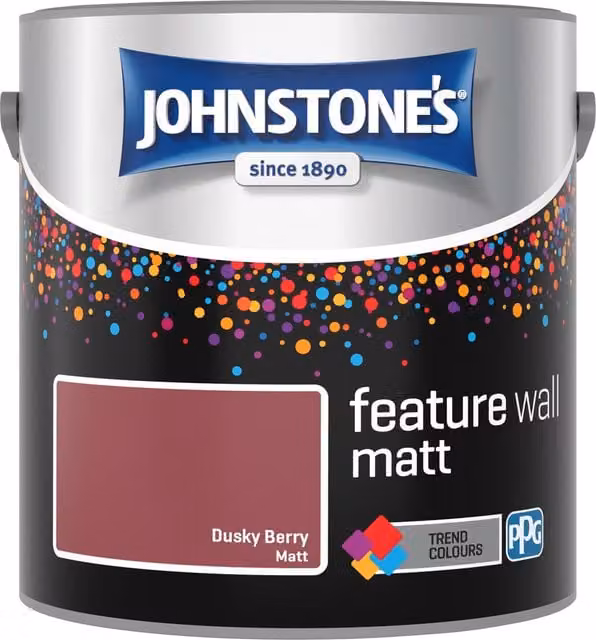 Johnstone's Feature Wall Matt Paint in Dusky Berry Pink and Purple