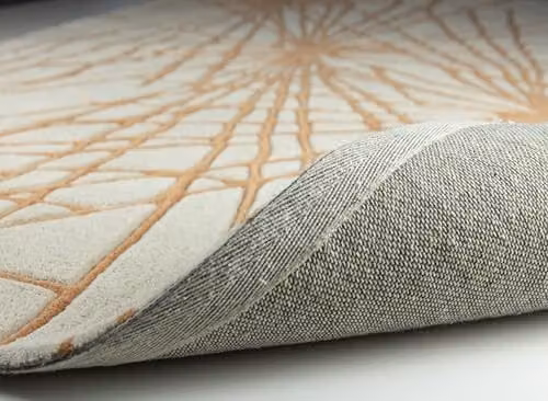Esselle Home Aura Starburst Modern Machine Woven Wool Rug in Orange and Beige, W: 120 cm, L: 170 cm – 4