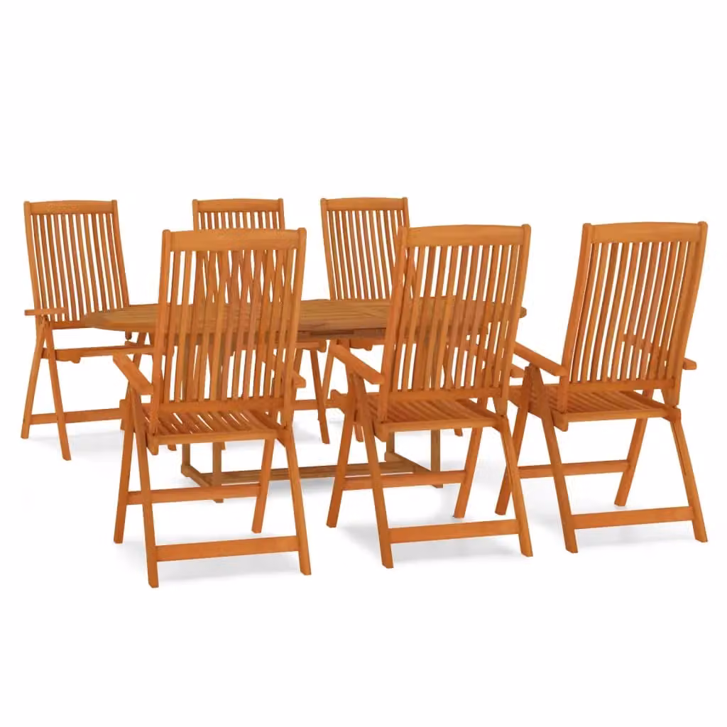 Berkfield Home 7 Piece Garden Dining Set in Brown Solid Eucalyptus Wood – 2