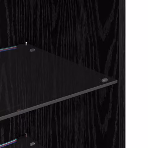 vidaXL Set of 2 Modern Wall-Mounted TV Cabinets in Black Oak with Integrated Lighting and Glass Doors – 4
