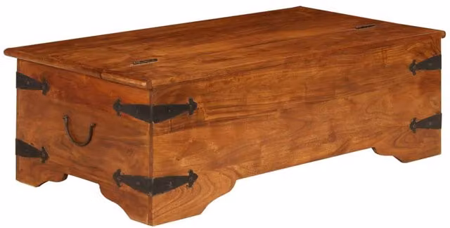 Berkfield Home Solid Acacia Wood Coffee Table in Brown with Honey Finish, W: 110 cm, D: 55 cm, H: 35 cm