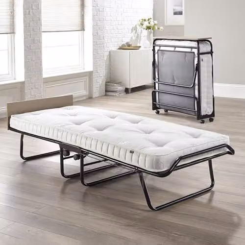 JAY-BE Supreme Single Folding Bed with Pocket Sprung Mattress in Black and White, W/D/H: 90 x 190 cm – 2