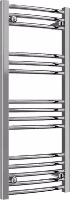 Bathroom Kingdom Capo Chrome Straight Heated Towel Rail in Silver, W: 40 cm, H: 100 cm