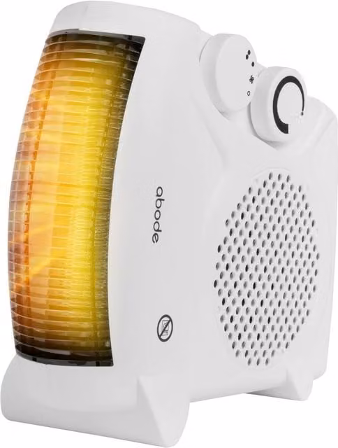 Abode 2000W White Fan Heater with 2 Heat Settings and Overheat Protection AFH1001