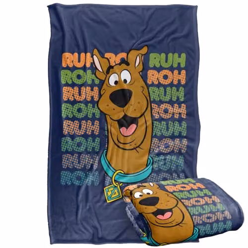 Warner Bros. Scooby Doo Ruh Roh Repeat Super Soft Fleece Throw Blanket, Multicolour