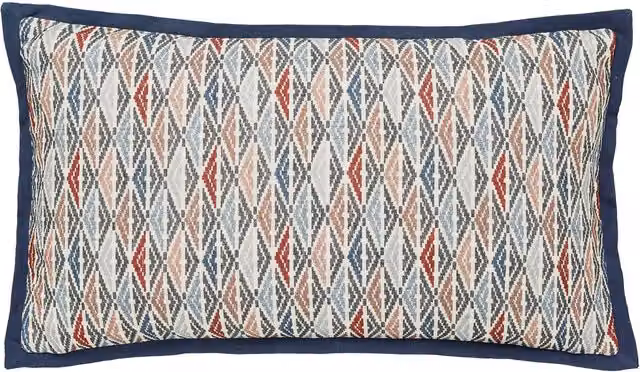 Bedeck of Belfast Lucine Floral Cotton Cushion, Grey and Multicolour, W: 60 cm, H: 40 cm