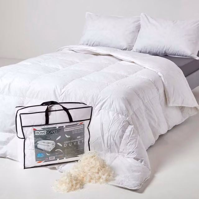 Homescapes All Season Goose Feather and Down Duvet, White