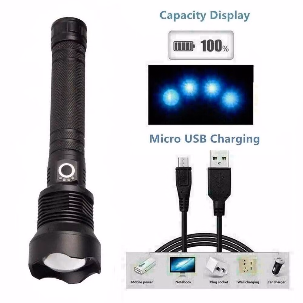 SPETLEK Super Bright LED Zoom Flashlight in Black – 5