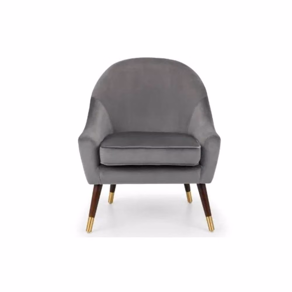 Julian Bowen Elliot Grey Velvet Armchair – 2