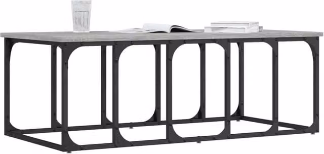 Berkfield Home Modern Rectangular Coffee Table in Grey Sonoma, W/D/H: 100 x 50 x 35.5 cm