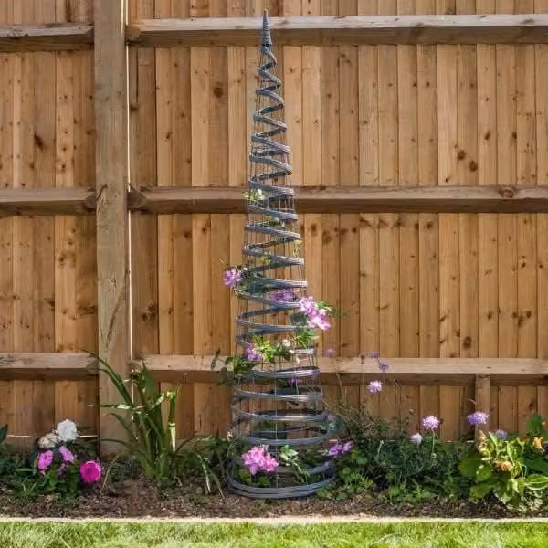Marco Paul Grey Faux Rattan Obelisk Support, Height: 150 cm