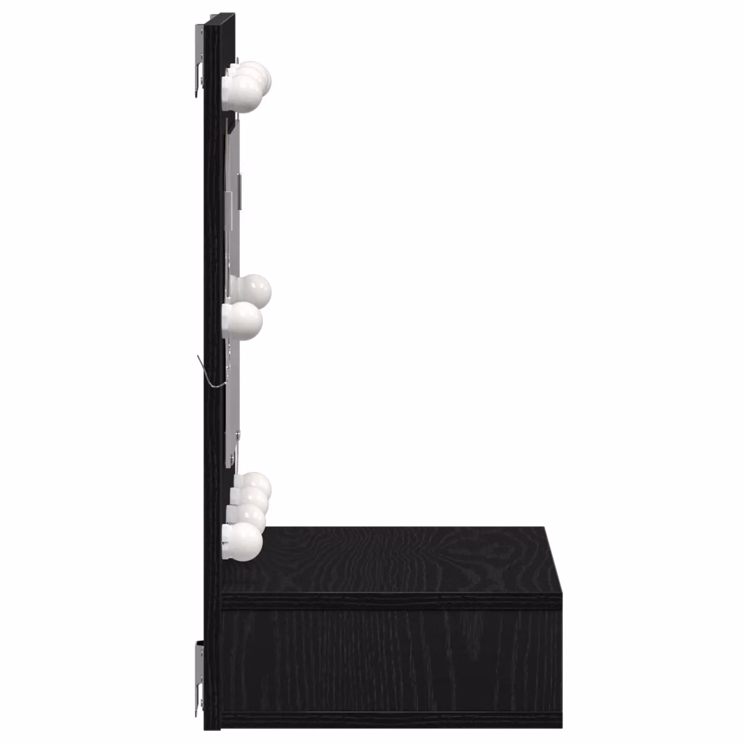 Berkfield Home Black Oak Wood Vanity Unit with Medium Mirror – 4