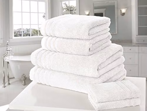 Rapport So Soft 6-Piece White Cotton Towel Bale
