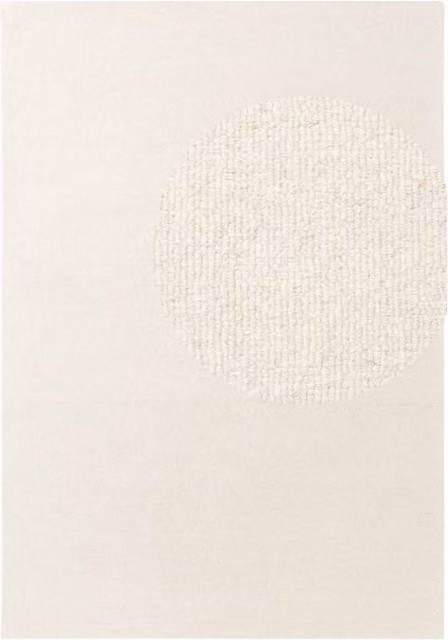 Hanse Home Modern Plain White Wool Rectangular Rug, W: 160 cm, D: 230 cm