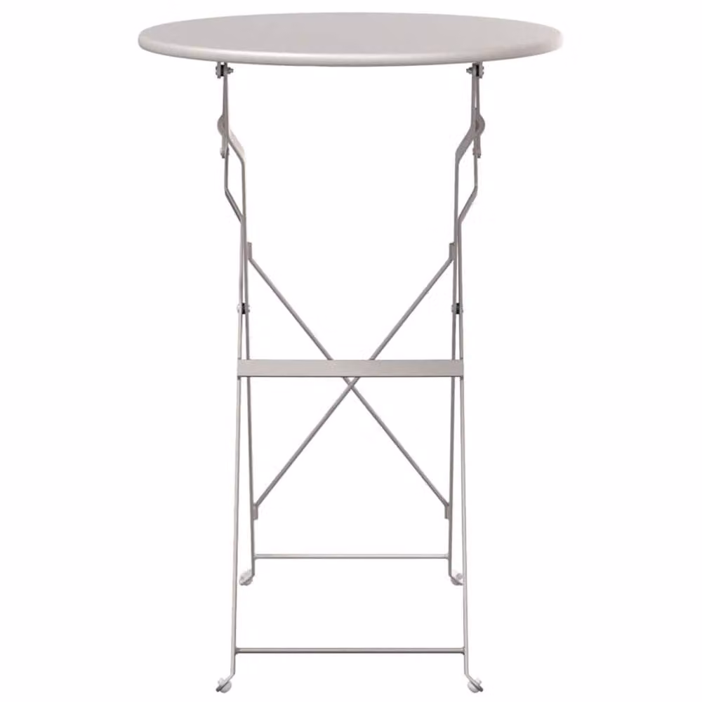 Berkfield Home Modern Folding Bistro Table in Beige, Powder-coated Steel, W: 50 cm, H: 71 cm – 2