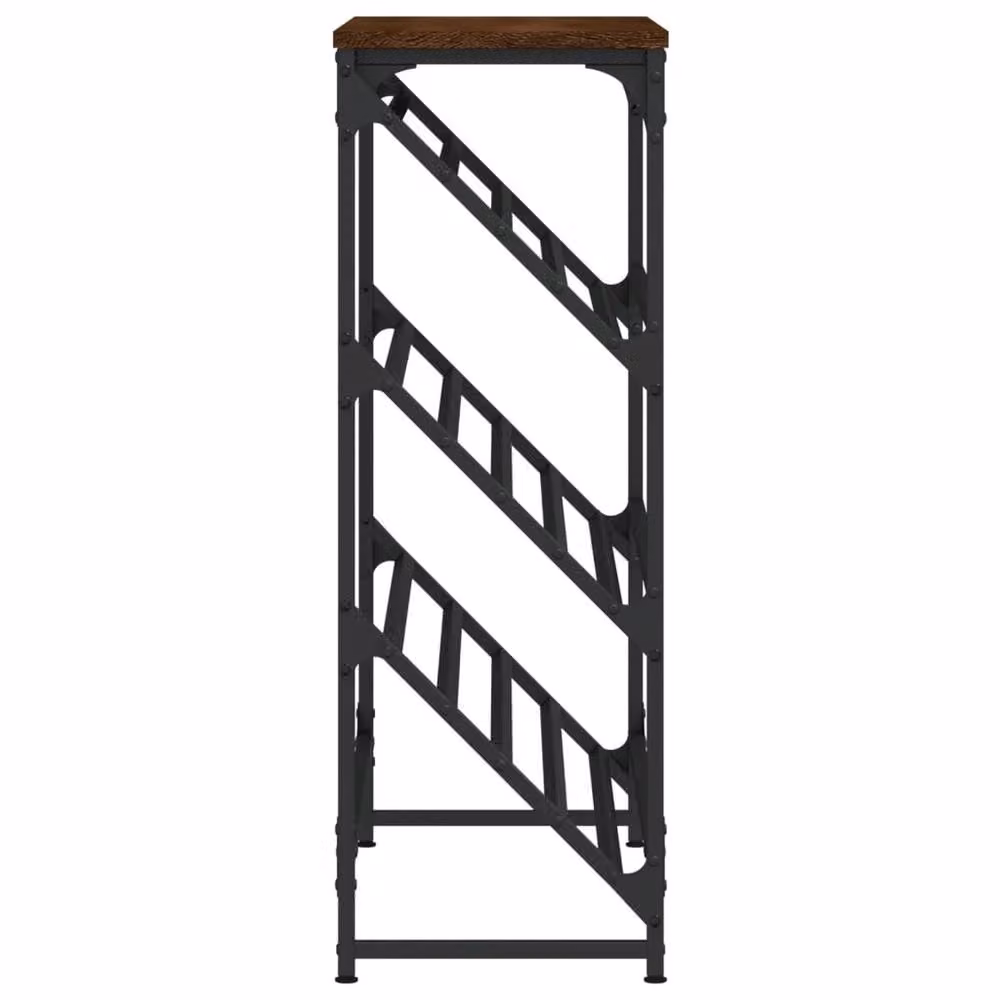 Berkfield Home Brown Oak Shoe Rack, W: 90 cm, D: 30 cm, H: 85 cm – 5