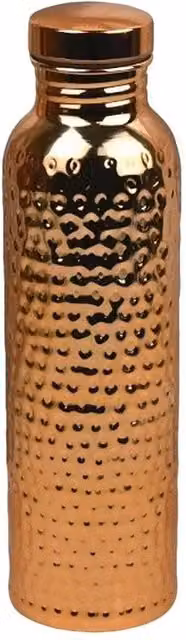 FLAVORA Hammered Copper Plated Leak Proof Water Bottle, 800ml