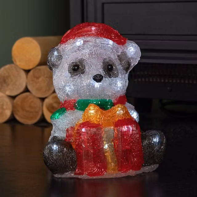 Samuel Alexander Battery Operated Light Up Christmas Ice Panda with 30 Cool White LEDs, White, Height: 20 cm – 1