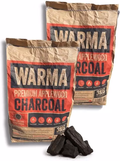 Warma Applewood Lumpwood BBQ Charcoal, 2 kg