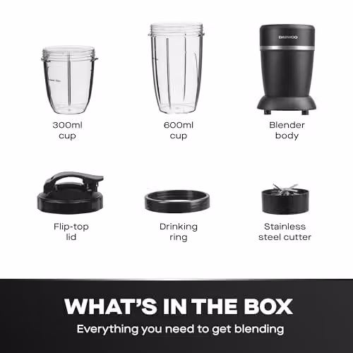Daewoo Ultra Blend 1000W Smoothie Maker Blender with 600ml Travel Cup in Black – 5