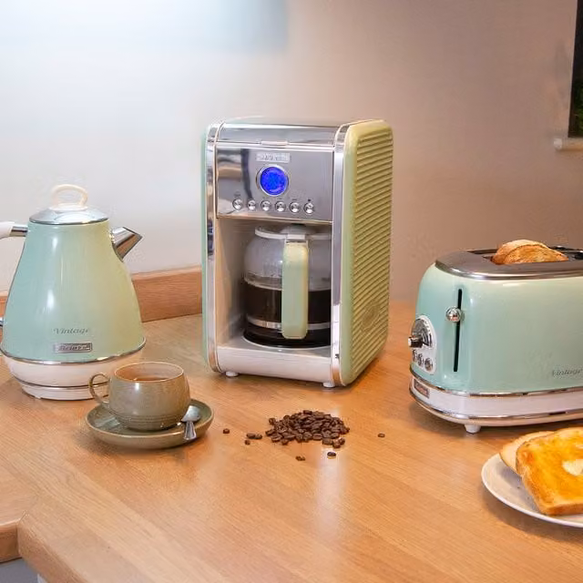 Ariete Green Jug Kettle, 2 Slice Toaster and Filter Coffee Machine Set – 1