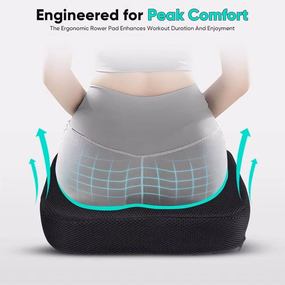 FLAVORA Memory Foam Rowing Machine Seat Cushion in Black, W: 100 cm x L: 190 cm – 6