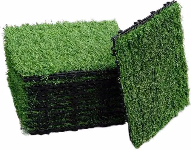 Gr8 Garden 11 Piece Green Artificial Grass Interlocking Outdoor Garden Floor Decking Tiles