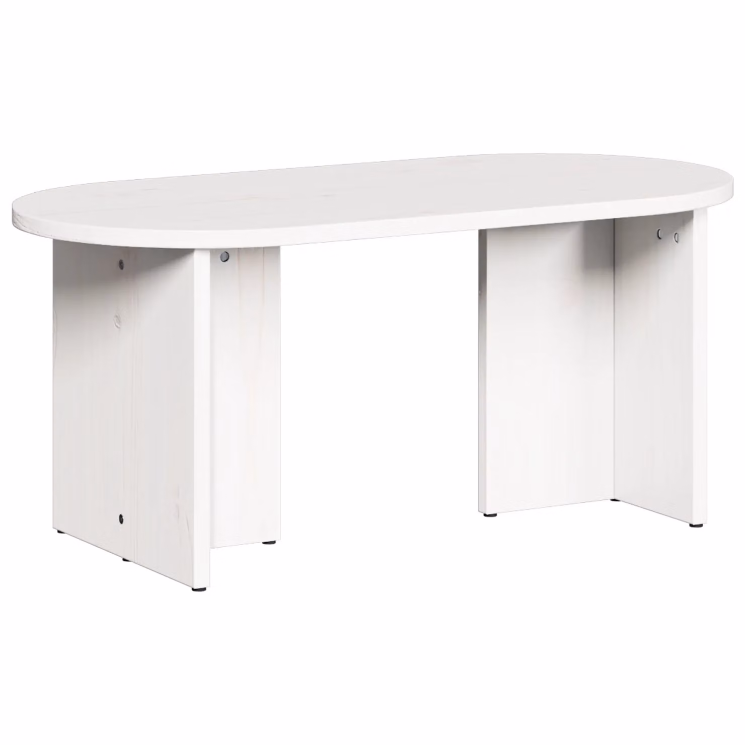 Berkfield Home Modern White Oval Coffee Table in Solid Pine Wood W/D/H: 80 x 39.5 x 35 cm – 2