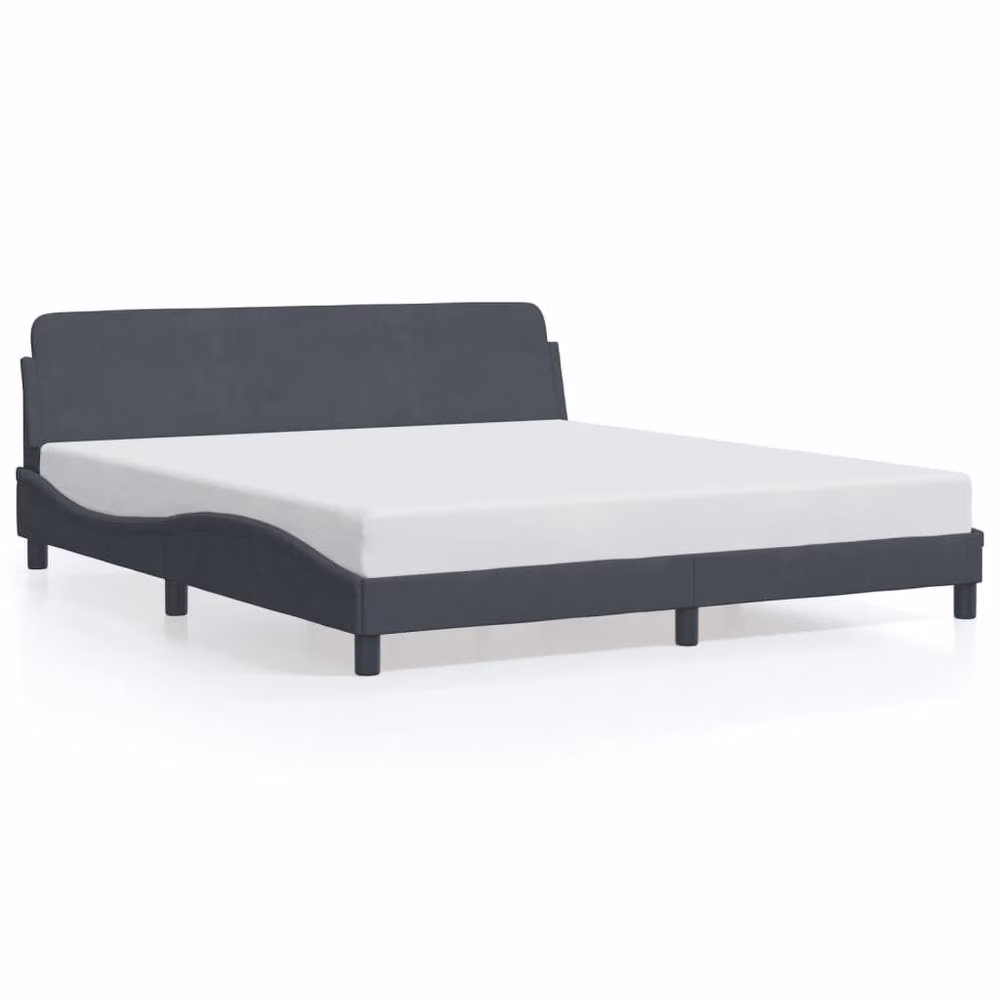 Berkfield Home Upholstered Velvet Super King Bed Frame in Dark Grey, 180 x 200 cm – 2