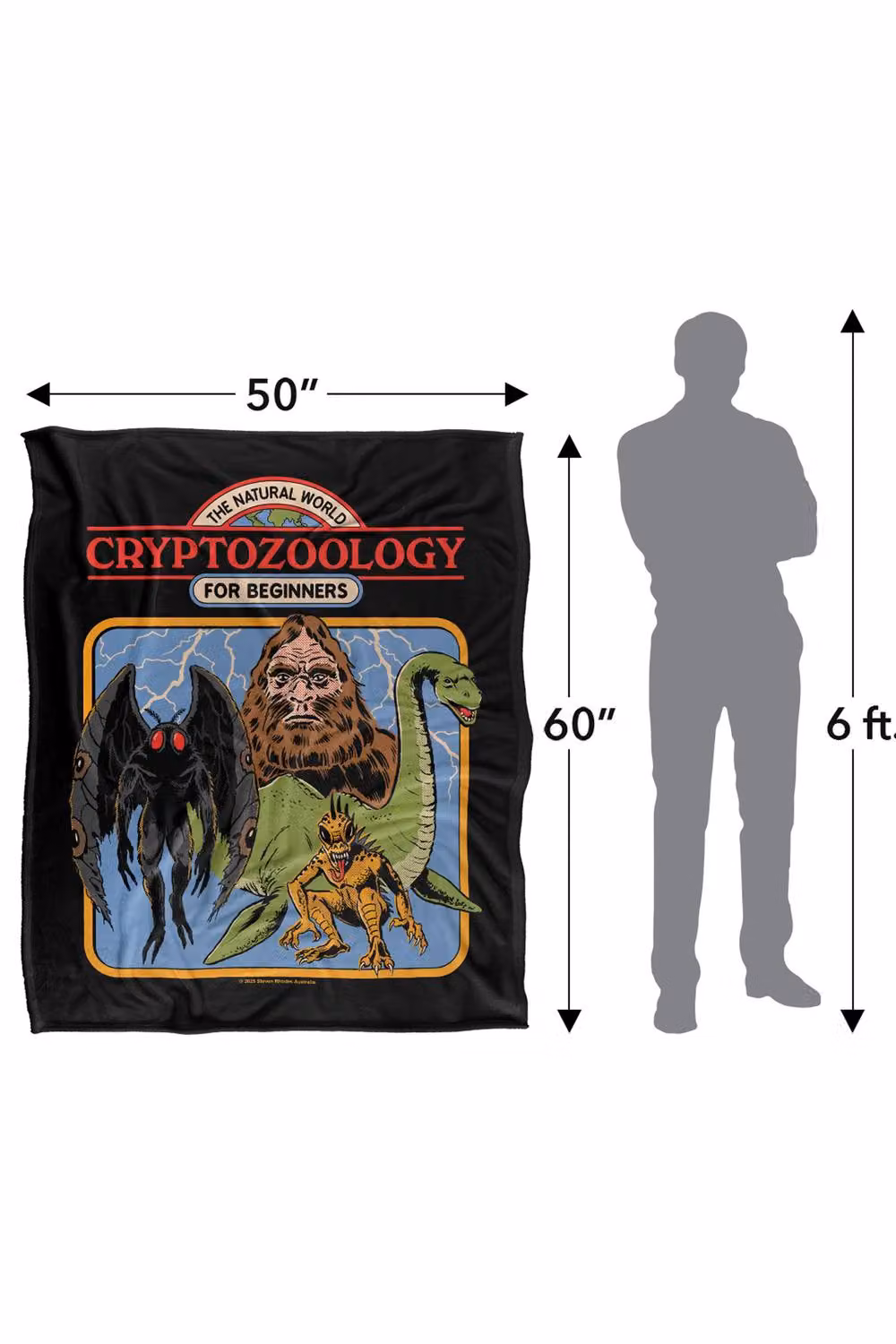 Steven Rhodes Cryptozoology For Beginners Multicolour Fleece Throw Blanket W/D/H: 152 x 127 cm – 3