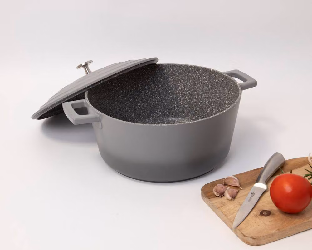 MasterClass 2pc Cast Aluminium Casserole Dish Set in Ombre Grey, 4L & 5L – 2
