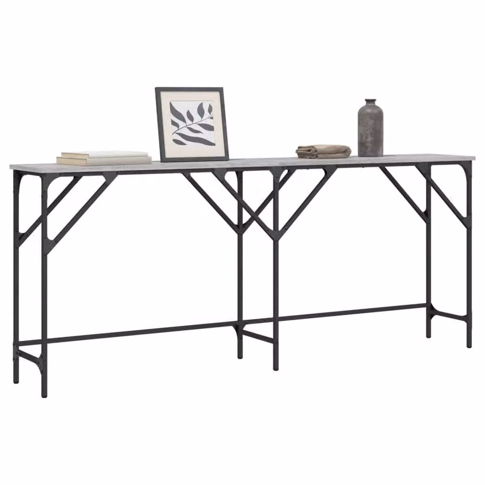 Berkfield Home Decorative Console Table in Grey Sonoma, W/D/H: 180 x 29 x 75 cm