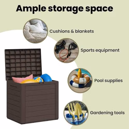vidaXL Brown Polypropylene Garden Storage Box W: 58.5 cm, D: 46 cm, H: 55 cm – 5