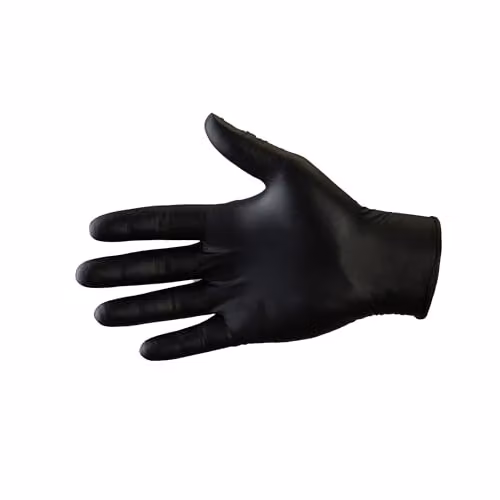 McAlpine Biodegradable Black Nitrile Powder Free Gloves, Large, 100 Pack