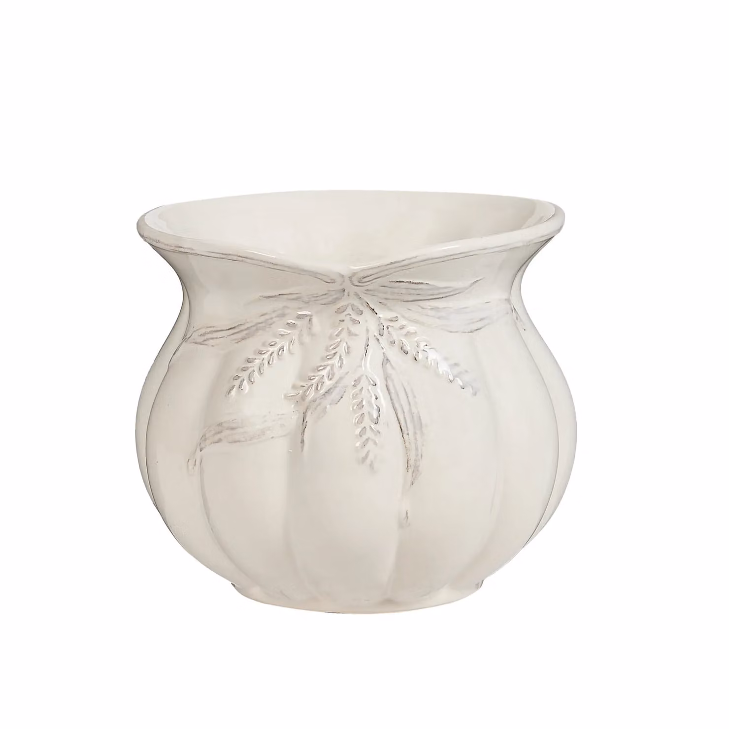 Dibor Traditional White Ceramic Tabletop Plant Pot, H 14 cm, Dia 15 cm – 2