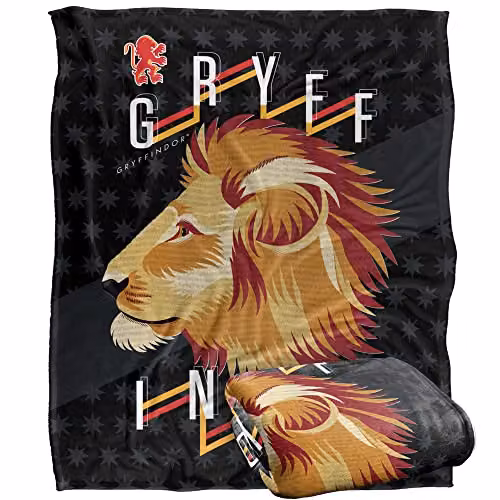 Neo Industries Harry Potter Gryffindor Super Soft Fleece Throw Blanket, White, W/D/H: 152 x 127 cm – 5