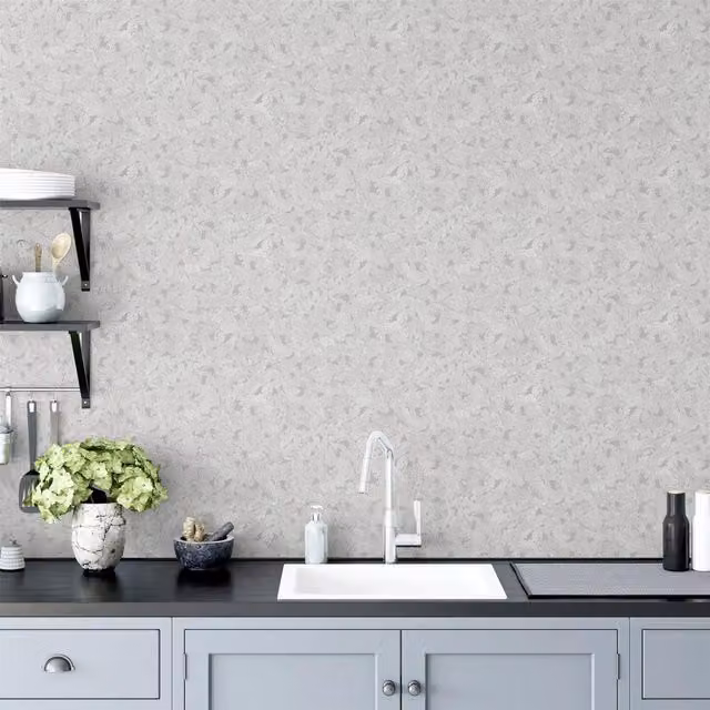 Arthouse Cork Wallpaper with Shiny Metallic Abstract Effect in Grey and Silver