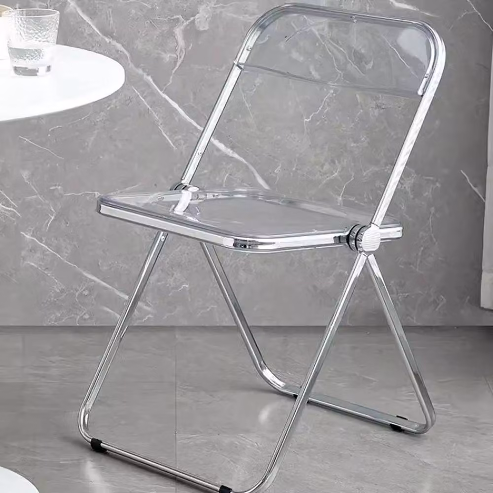 FORGEVIO Transparent Folding Acrylic Stool in Clear – 2