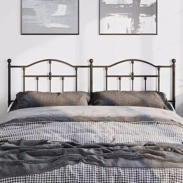 Berkfield Home Metal Headboard in Black