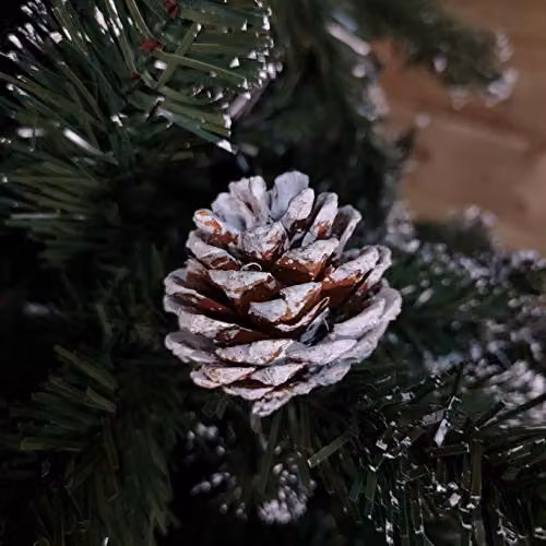 Premier 2.4m Rocky Mountain Pine Green Artificial Christmas Tree with Snow Tips and Pine Cones – 2
