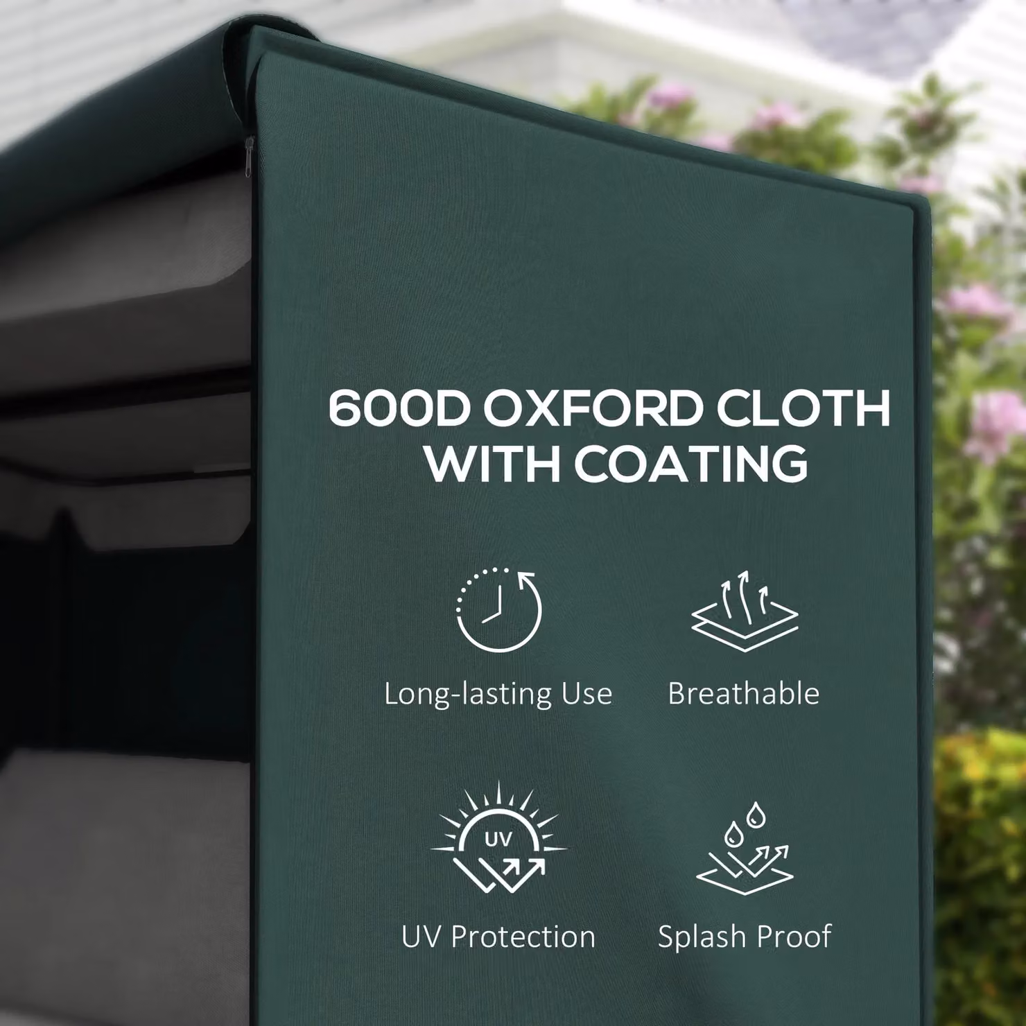 OUTSUNNY Green Water-Repellent Patio Swing Chair Protector Cover – 4