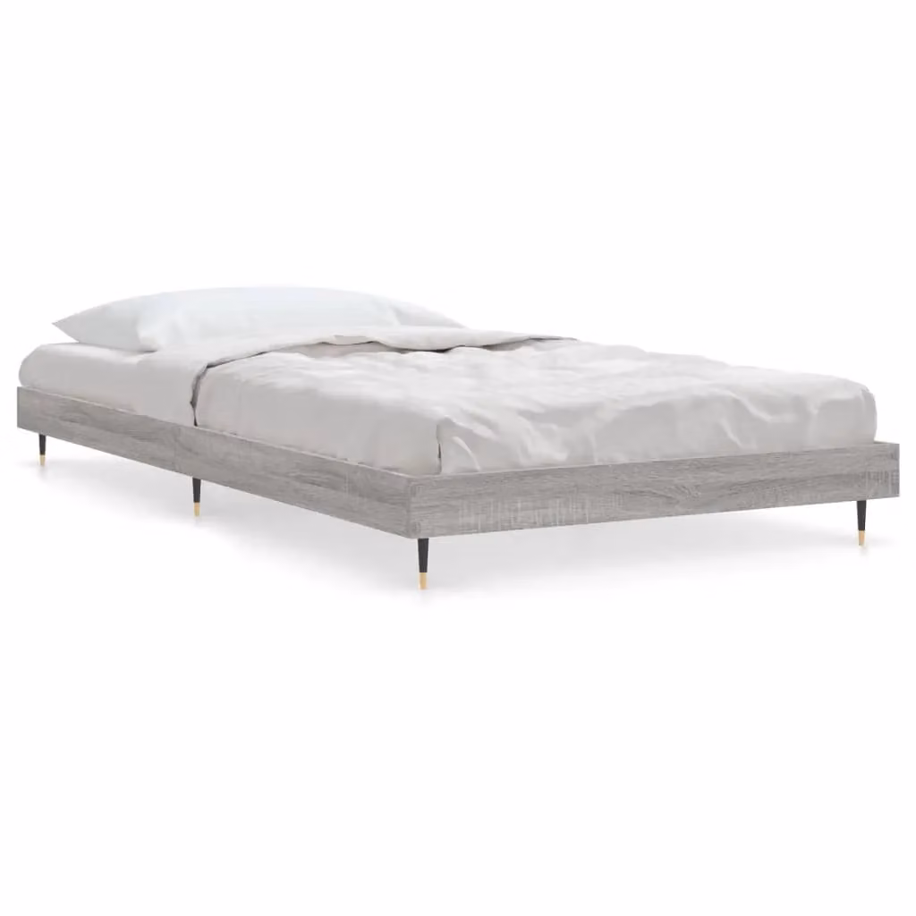 Berkfield Home Sonoma Bed Frame in Grey, W/D/H: 90 x 200 cm – 2