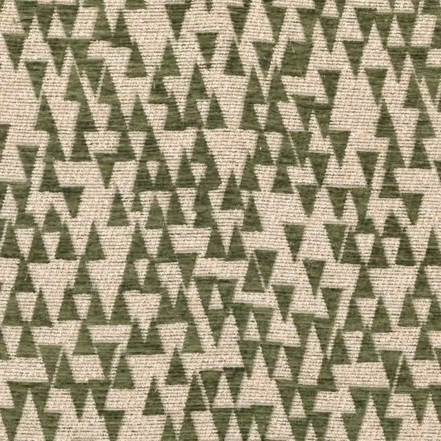 ANTE DECOR Hermes Chenille Fabric in Cream and Green