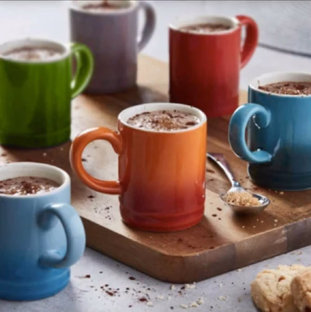 Cooks Professional Set of 6 Multicoloured Stoneware Espresso Cups, 100ml – 4