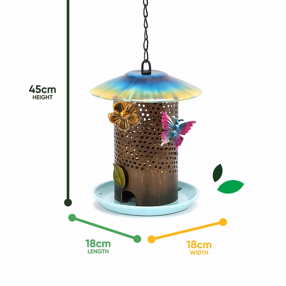 Gardenwize Solar Hanging Bird Feeder with Multicolour LED Light and Dusk Sensor – 2