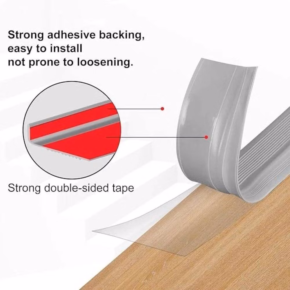PAWNORA Grey Anti Slip PVC Stair Nosing Step Edge Trim – 2