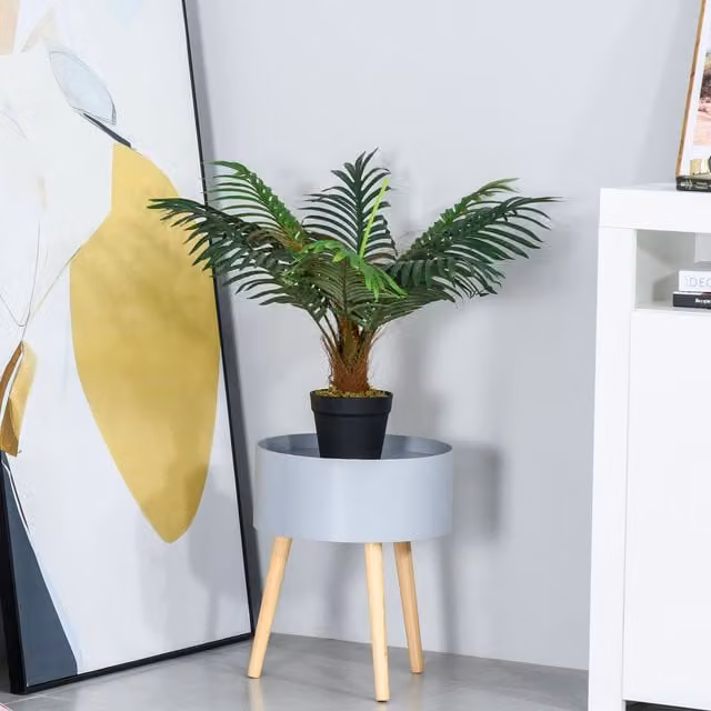 Outsunny Potted Artificial Palm Plant in Green